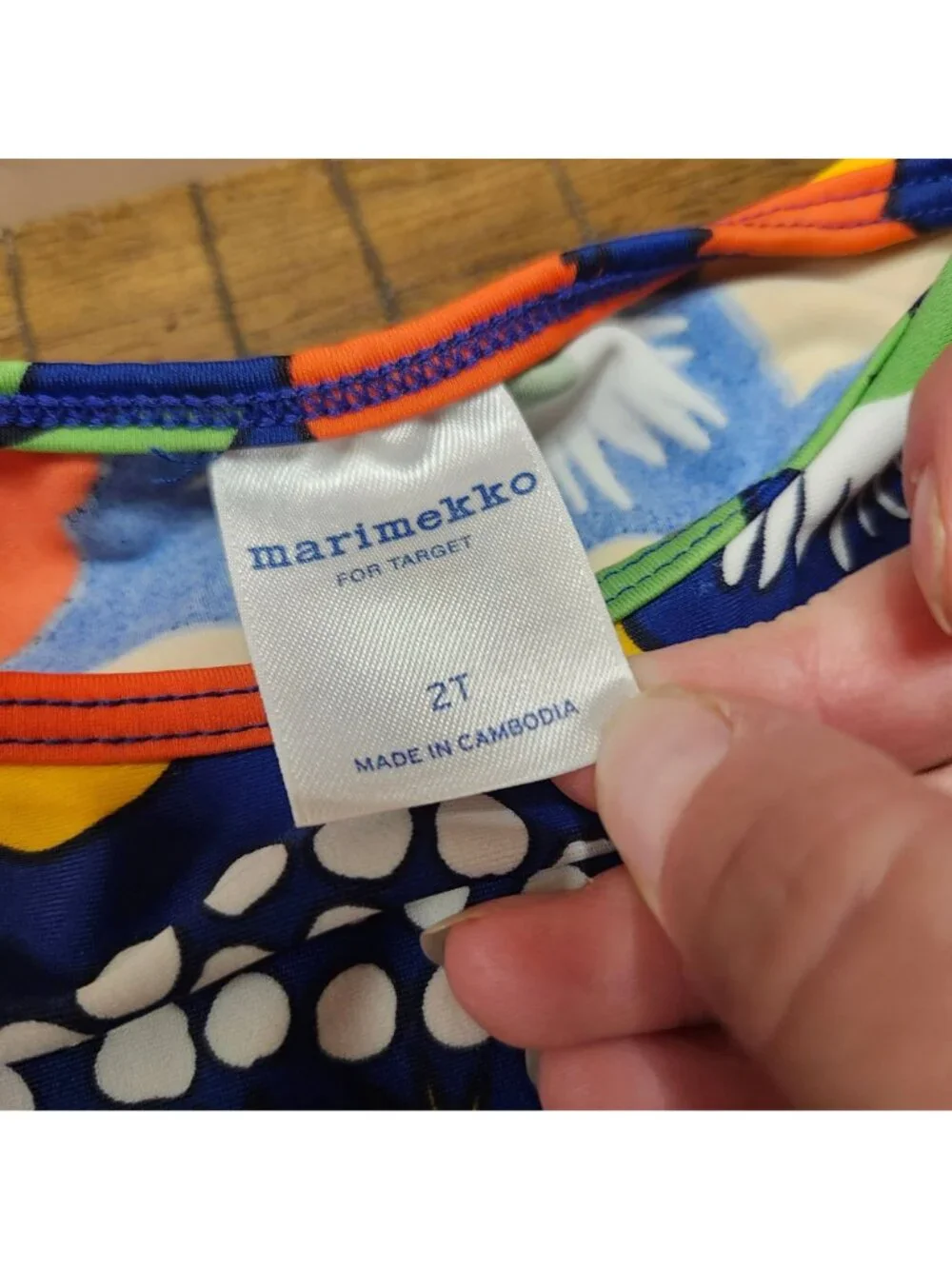 Marimekko Target Girls Size 2T Long Sleeve Rash Guard Swim Top Blue Kukkatori